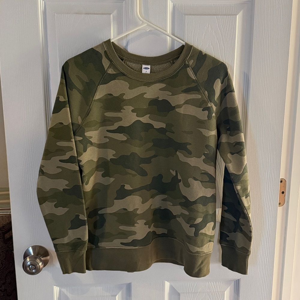 Old Navy Sage Green Camouflage Crewneck Sweatshirt